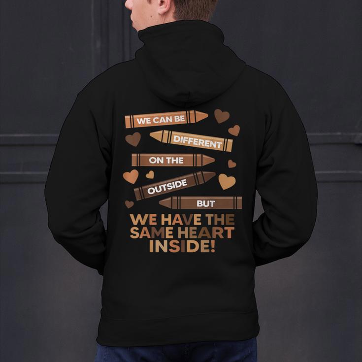 We Can Be Different On The Outside Melanin Teacher Men Women Kids Men's Hoodie Back Print, gift for family, gift for coworker
