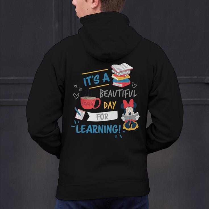 Disney Minnie Mouse Beautiful Day For Learning Teacher's Day Men's Hoodie Back Print, gift for family, gift for coworker Disney Minnie Mouse Beautiful Day For Learning Teacher's Day Men's Hoodie Back Print, gift for family, gift for coworker