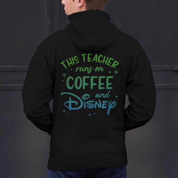 Disney This Teacher Runs On Coffee And Disney Gradient Logo Men's Hoodie Back Print, gift for family, gift for coworker Disney This Teacher Runs On Coffee And Disney Gradient Logo Men's Hoodie Back Print, gift for family, gift for coworker