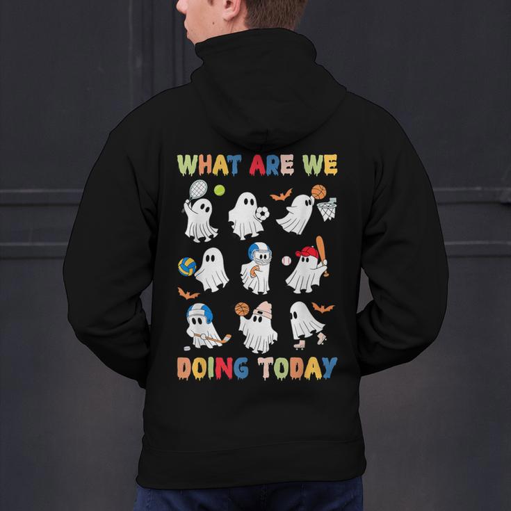 What Are We Doing Today Ghost PE Teacher Team Halloween Men's Hoodie Back Print, Pe Teacher Hoodies, gift for family, gift for coworker What Are We Doing Today Ghost PE Teacher Team Halloween Men's Hoodie Back Print, Pe Teacher Hoodies, gift for family, gift for coworker