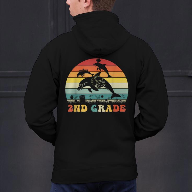 Dolphin Second Grade Back To School Teacher Student Men's Hoodie Back Print, gift for family, gift for coworker Dolphin Second Grade Back To School Teacher Student Men's Hoodie Back Print, gift for family, gift for coworker