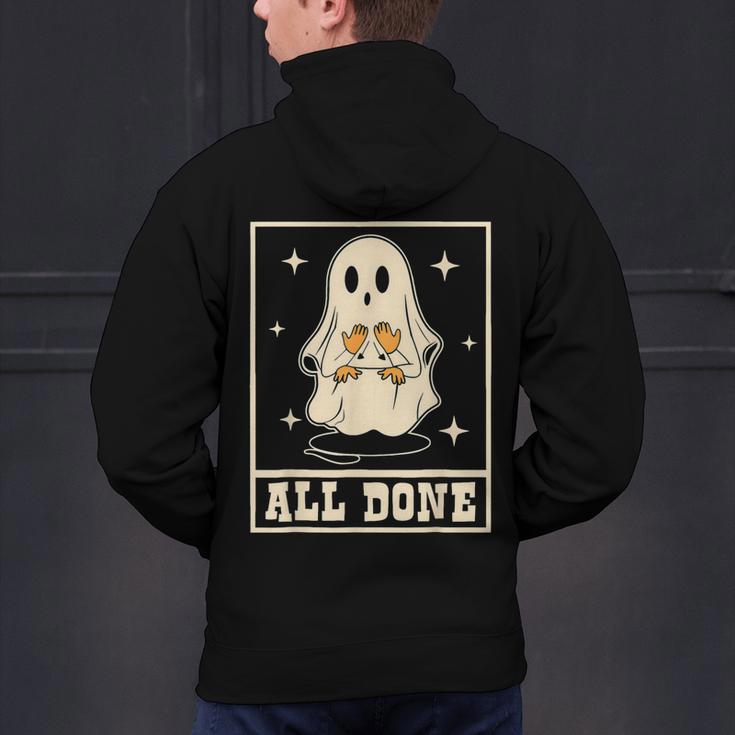 All Done Sign Language Ghost Speech Pathology Teacher Men's Hoodie Back Print, gift for family, gift for coworker All Done Sign Language Ghost Speech Pathology Teacher Men's Hoodie Back Print, gift for family, gift for coworker