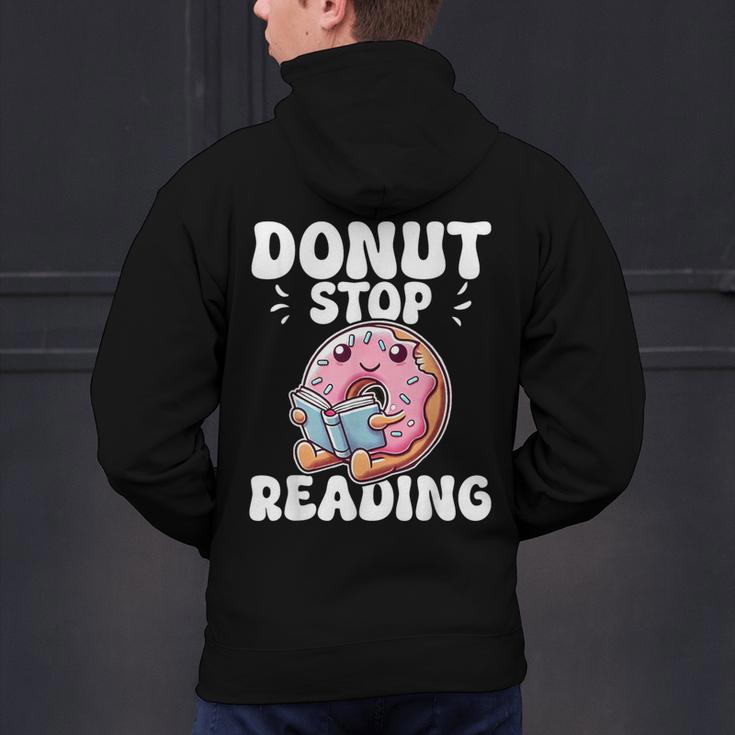 Donut Stop Reading Kawaii Teacher Preschool Kindergarten Men's Hoodie Back Print, gift for family, gift for coworker
