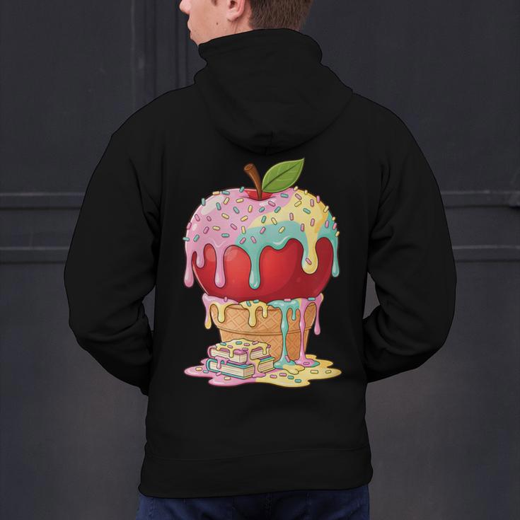 Dripping Apple Ice Cream Cone Cute Teacher Appreciation Men's Hoodie Back Print, gift for family, gift for coworker Dripping Apple Ice Cream Cone Cute Teacher Appreciation Men's Hoodie Back Print, gift for family, gift for coworker