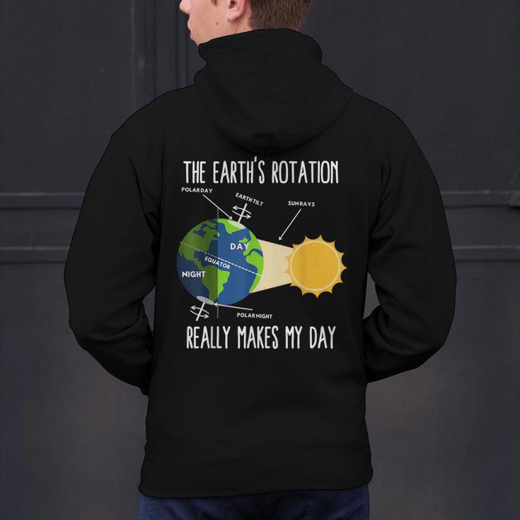 Earth Rotation Earth Day Science Teacher Kids Women Men's Hoodie Back Print, Science Teacher Hoodies, gift for family, gift for coworker