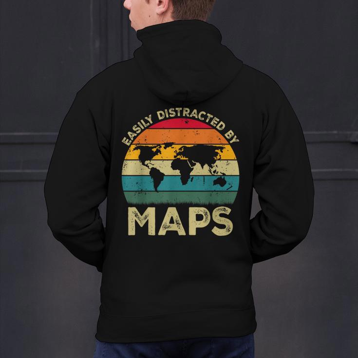 Easily Distracted By Maps Geography Teacher Men's Hoodie Back Print, gift for family, gift for coworker Easily Distracted By Maps Geography Teacher Men's Hoodie Back Print, gift for family, gift for coworker