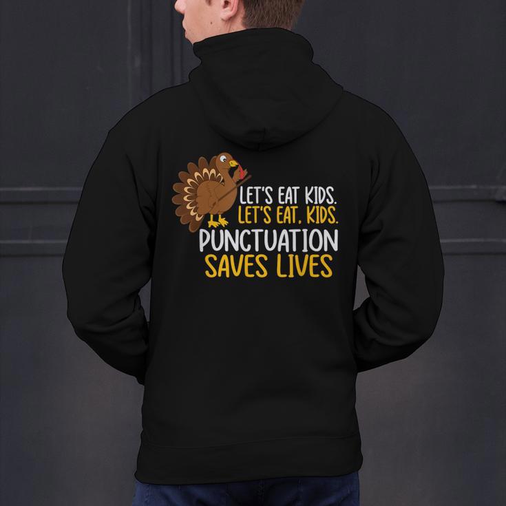 Lets Eat Kids Punctuation Turkey Thanksgiving Teacher Men's Hoodie Back Print, gift for family, gift for coworker Lets Eat Kids Punctuation Turkey Thanksgiving Teacher Men's Hoodie Back Print, gift for family, gift for coworker