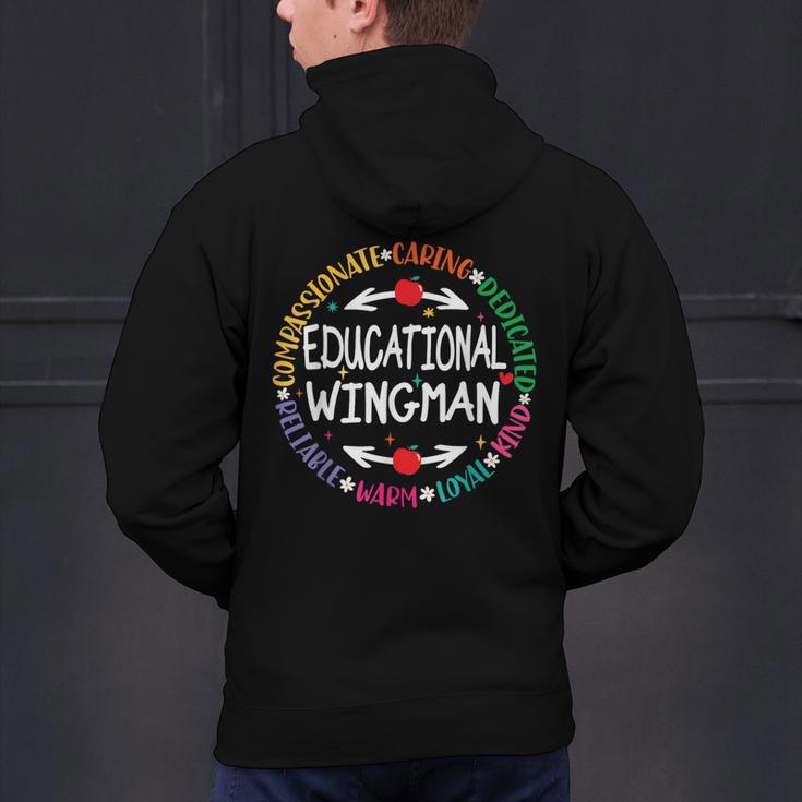 Educational Wingman Assistant Teaching a School Teacher Aide Men's Hoodie Back Print, gift for family, gift for coworker Educational Wingman Assistant Teaching a School Teacher Aide Men's Hoodie Back Print, gift for family, gift for coworker