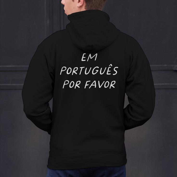Em Português Por Favor Portuguese Teacher Brazil Men's Hoodie Back Print, gift for family, gift for coworker Em Português Por Favor Portuguese Teacher Brazil Men's Hoodie Back Print, gift for family, gift for coworker