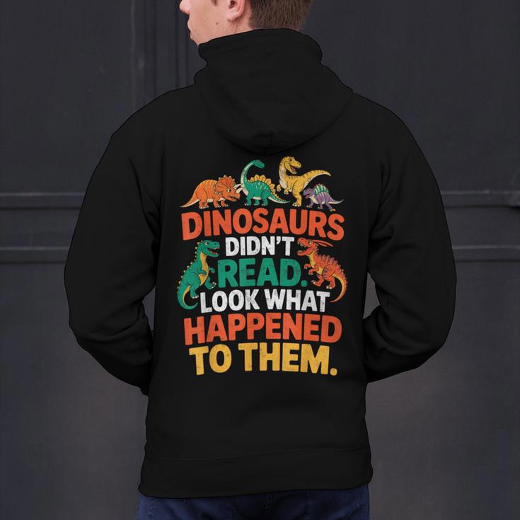 English Teacher Dinosaurs Didn’t Read What Happened To Them Men's Hoodie Back Print, English Teacher Hoodies, gift for family, gift for coworker English Teacher Dinosaurs Didn’t Read What Happened To Them Men's Hoodie Back Print, English Teacher Hoodies, gift for family, gift for coworker