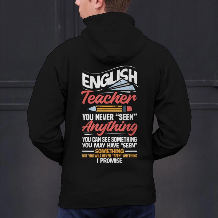 English Teacher Men's Hoodie Back Print, English Teacher Hoodies, gift for family, gift for coworker
