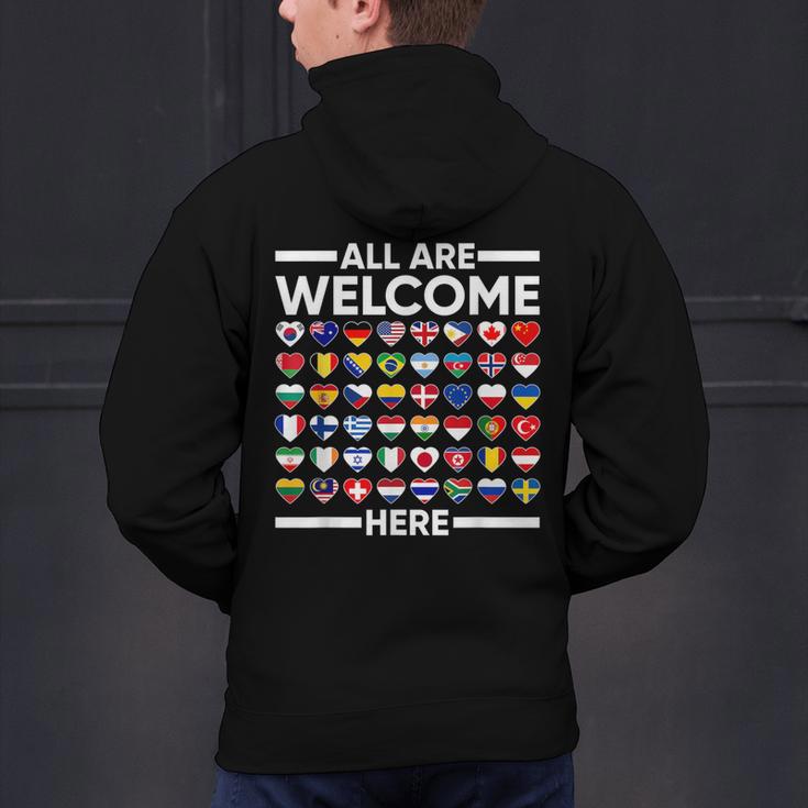 ESL Teacher All Are Welcome Here For Worlds Virtual Teachers Men's Hoodie Back Print, Esl Teacher Hoodies, gift for family, gift for coworker