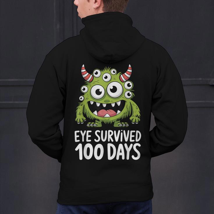 Eye Survived 100 Days Of School Monster Lover Teacher Kids Men's Hoodie Back Print, gift for family, gift for coworker Eye Survived 100 Days Of School Monster Lover Teacher Kids Men's Hoodie Back Print, gift for family, gift for coworker