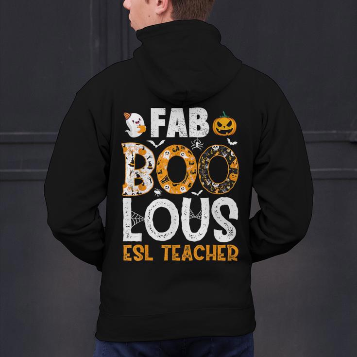 Faboolous ESL ESOL Teacher Spooky Teacher Halloween Costume For Men Women Men's Hoodie Back Print, Esl Teacher Hoodies, gift for family, gift for coworker
