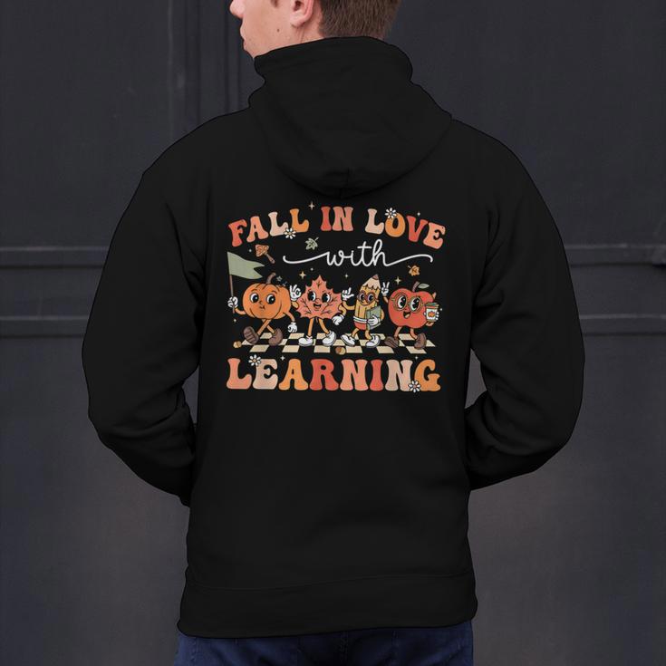 Fall In Love With Learning Autumn Teacher Thanksgiving Men's Hoodie Back Print, gift for family, gift for coworker Fall In Love With Learning Autumn Teacher Thanksgiving Men's Hoodie Back Print, gift for family, gift for coworker