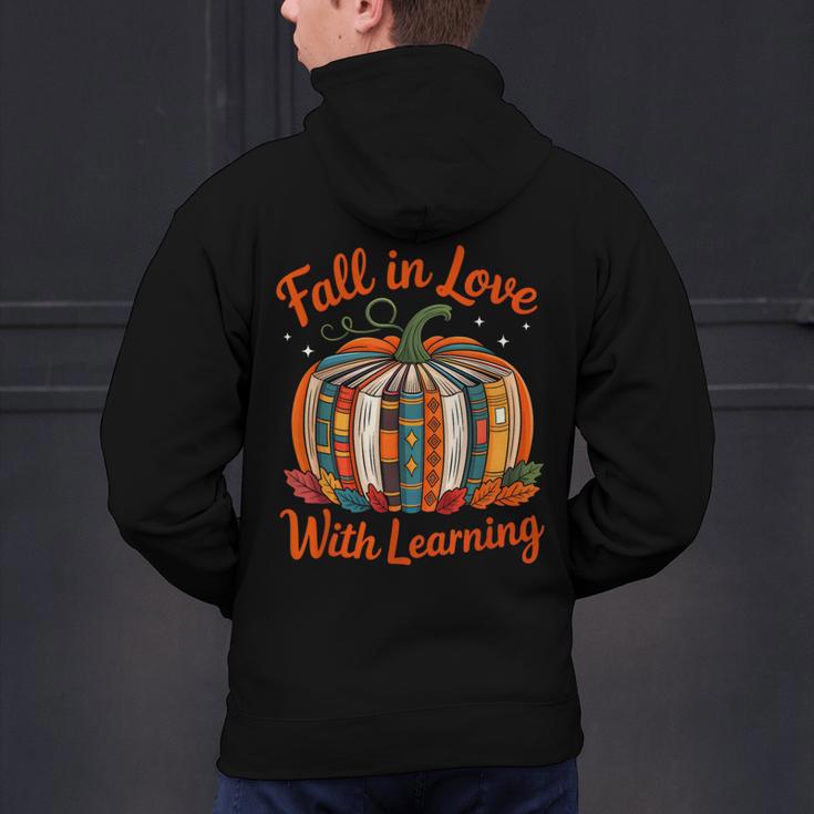Fall In Love With Learning Book Lover Autumn Pumpkin Teacher Men's Hoodie Back Print, gift for family, gift for coworker Fall In Love With Learning Book Lover Autumn Pumpkin Teacher Men's Hoodie Back Print, gift for family, gift for coworker