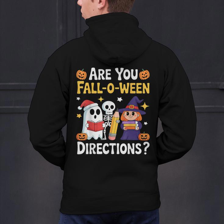 Are You Fall O Ween Directions Halloween Teacher Ghost Men's Hoodie Back Print, gift for family, gift for coworker
