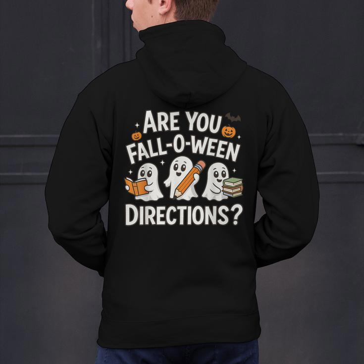 Are You Fall O Ween Directions Halloween Teacher Ghosts Men's Hoodie Back Print, gift for family, gift for coworker