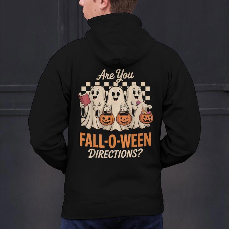 Are You Fall O Ween Directions Teacher Halloween Boo Ghost Men's Hoodie Back Print, gift for family, gift for coworker