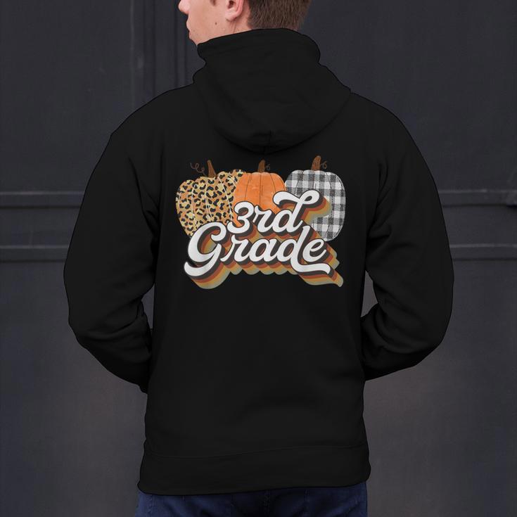 Fall Teacher Shirt 3rd Grade Teacher Retro Halloween Pumpkin Men's Hoodie Back Print, gift for family, gift for coworker Fall Teacher Shirt 3rd Grade Teacher Retro Halloween Pumpkin Men's Hoodie Back Print, gift for family, gift for coworker