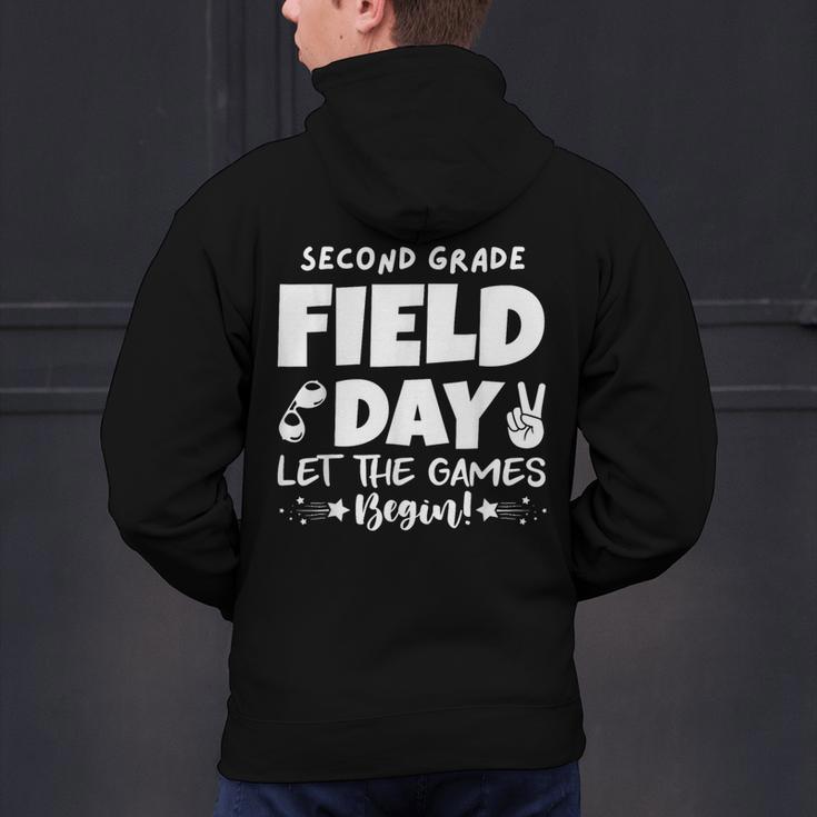 Field Day Second 2nd Grade Orange 2025 Boy Girl Teacher Men's Hoodie Back Print, 2nd Grade Teacher Hoodies, gift for family, gift for coworker