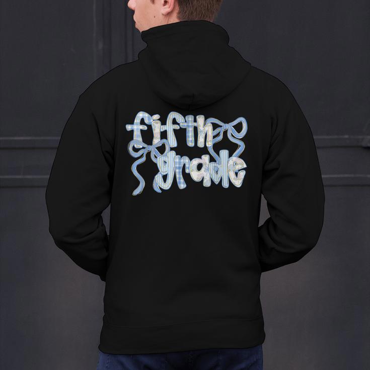 Fifth Grade Team Coquette Bow 5th Grade Teacher Girl Kid Men's Hoodie Back Print, gift for family, gift for coworker Fifth Grade Team Coquette Bow 5th Grade Teacher Girl Kid Men's Hoodie Back Print, gift for family, gift for coworker