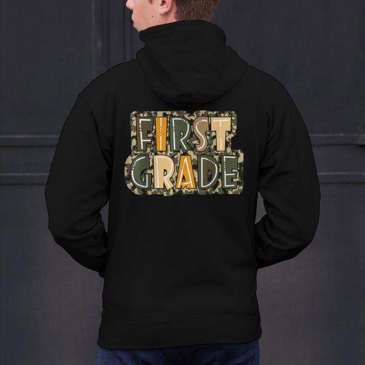 First 1St Grade Camo Camouflage Boy Teacher Back To School Men's Hoodie Back Print, First Grade Teacher Hoodies, gift for family, gift for coworker First 1St Grade Camo Camouflage Boy Teacher Back To School Men's Hoodie Back Print, First Grade Teacher Hoodies, gift for family, gift for coworker