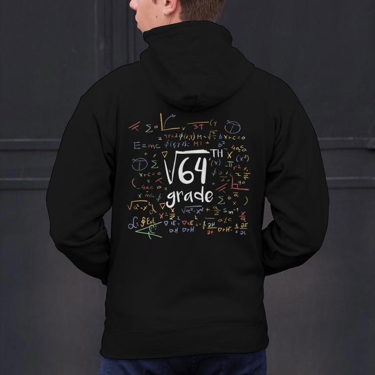 First Day Of School 8th Grade Square Root Of 64 Math Teacher Men's Hoodie Back Print, First Grade Teacher Hoodies, gift for family, gift for coworker First Day Of School 8th Grade Square Root Of 64 Math Teacher Men's Hoodie Back Print, First Grade Teacher Hoodies, gift for family, gift for coworker