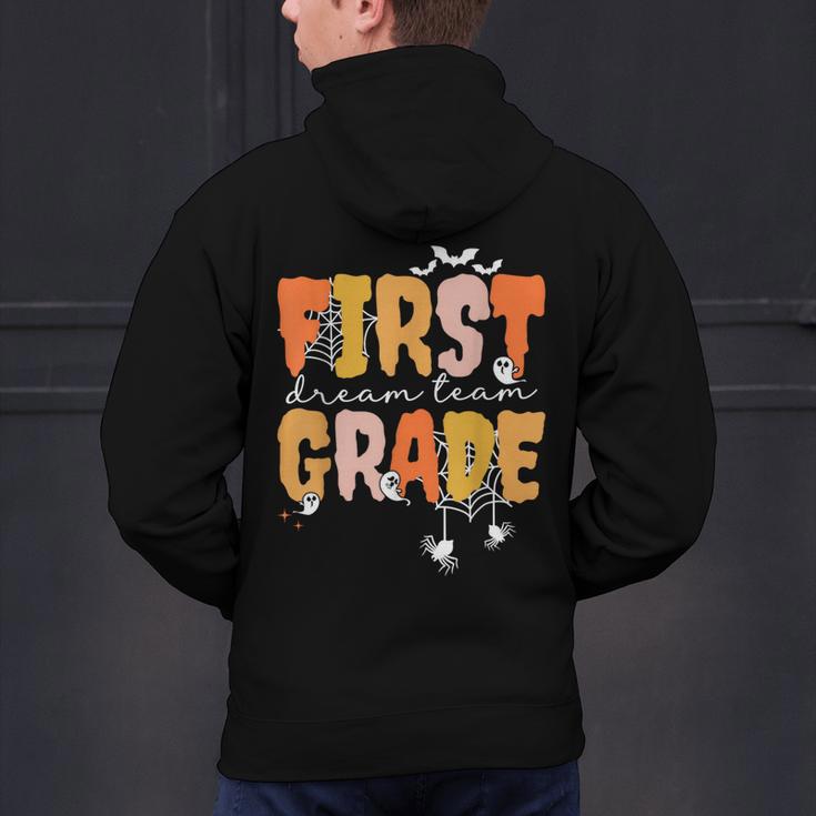 First Grade Dream Retro Team Fall Halloween Spooky Teachers Men's Hoodie Back Print, First Grade Teacher Hoodies, gift for family, gift for coworker First Grade Dream Retro Team Fall Halloween Spooky Teachers Men's Hoodie Back Print, First Grade Teacher Hoodies, gift for family, gift for coworker
