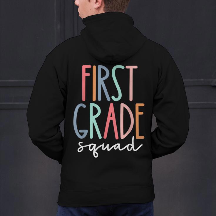 First Grade Squad 1st Grade Teacher Crew Back To School Team Men's Hoodie Back Print, First Grade Teacher Hoodies, gift for family, gift for coworker First Grade Squad 1st Grade Teacher Crew Back To School Team Men's Hoodie Back Print, First Grade Teacher Hoodies, gift for family, gift for coworker