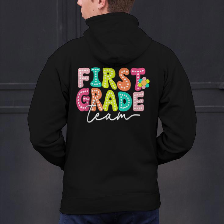 First Grade Team Teacher Back To School 1st Grade Squad Kids Men's Hoodie Back Print, First Grade Teacher Hoodies, gift for family, gift for coworker