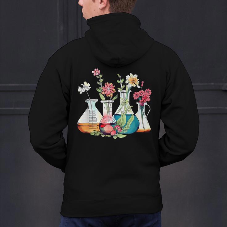 Floral Beakers Chemistry Lab Teacher Men's Hoodie Back Print, gift for family, gift for coworker Floral Beakers Chemistry Lab Teacher Men's Hoodie Back Print, gift for family, gift for coworker