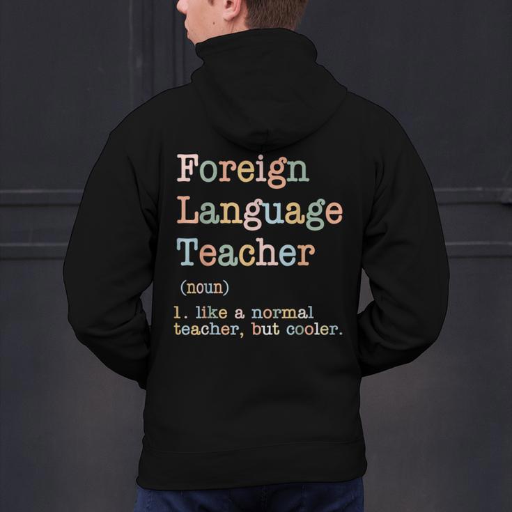 Foreign Language Teacher Like A Normal Teacher Men's Hoodie Back Print, gift for family, gift for coworker Foreign Language Teacher Like A Normal Teacher Men's Hoodie Back Print, gift for family, gift for coworker