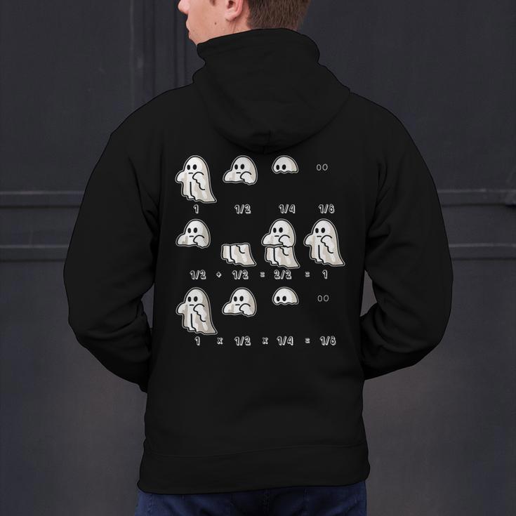 Fractions Math Teacher Ghost Math Halloween Humorous Men's Hoodie Back Print, gift for family, gift for coworker Fractions Math Teacher Ghost Math Halloween Humorous Men's Hoodie Back Print, gift for family, gift for coworker