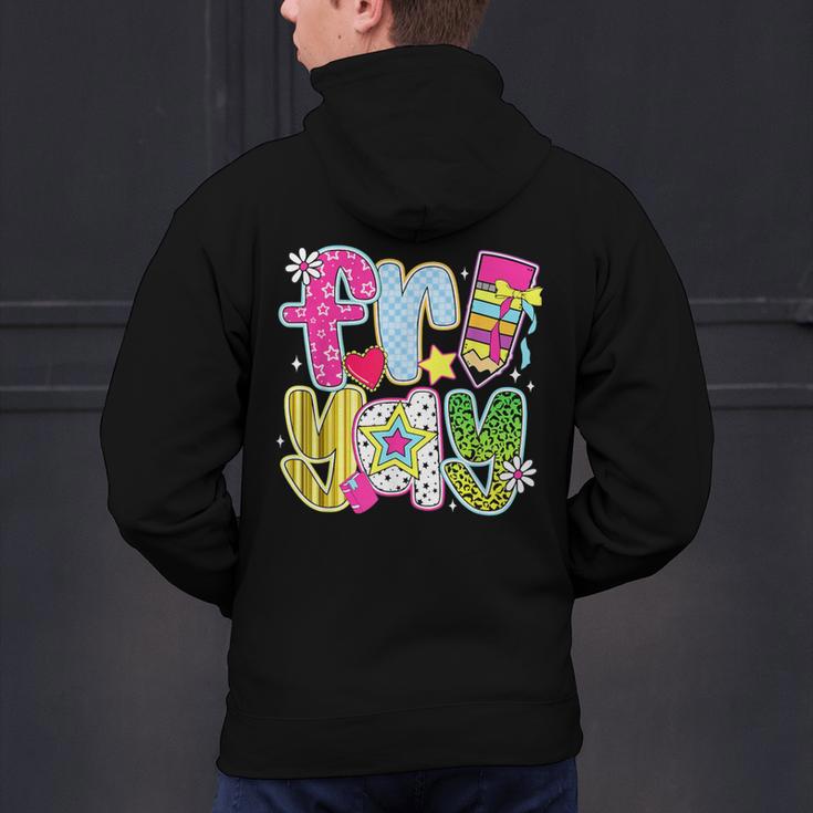 Fri-Yay Happy Friday Weekend Teacher Back To School Men's Hoodie Back Print, gift for family, gift for coworker Fri-Yay Happy Friday Weekend Teacher Back To School Men's Hoodie Back Print, gift for family, gift for coworker