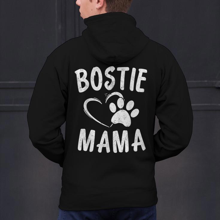 Fun Bostie Mama Dog Lover Apparel Boston Terrier Mom Men's Hoodie Back Print, Boston Terrier Mom Hoodies, gift for family, gift for coworker