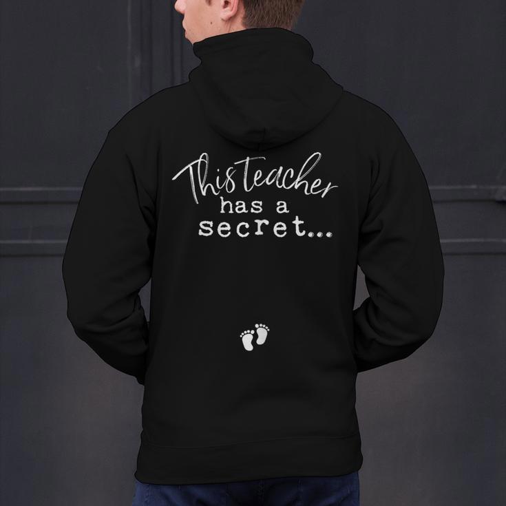 Fun Pregnant Teacher Announcement Idea- Footprints On Tummy Men's Hoodie Back Print, gift for family, gift for coworker Fun Pregnant Teacher Announcement Idea- Footprints On Tummy Men's Hoodie Back Print, gift for family, gift for coworker