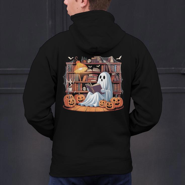 Ghost Book Reading Halloween Books Lover Teacher Men's Hoodie Back Print, gift for family, gift for coworker Ghost Book Reading Halloween Books Lover Teacher Men's Hoodie Back Print, gift for family, gift for coworker