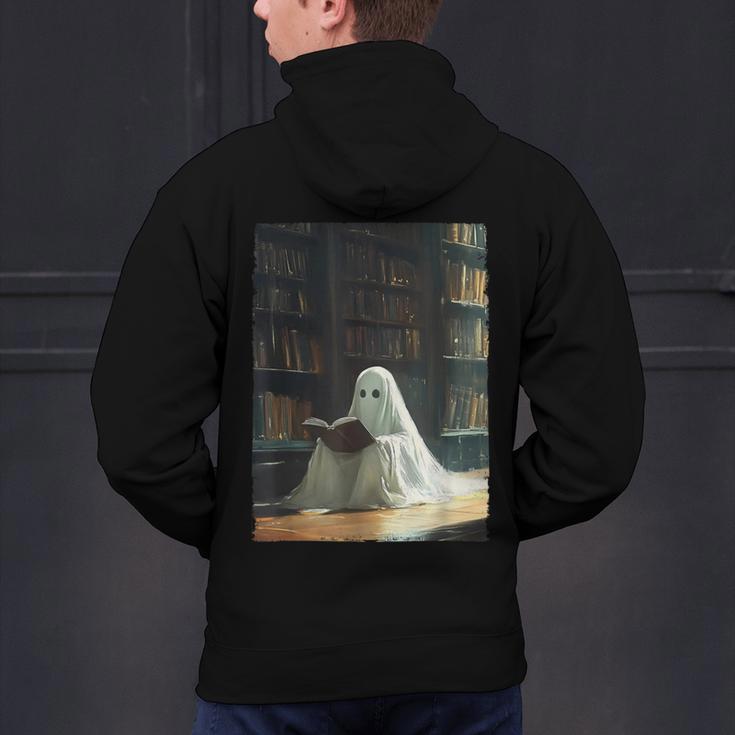 Ghost Library Halloween Book Reading Books Lover Teacher Men's Hoodie Back Print, gift for family, gift for coworker Ghost Library Halloween Book Reading Books Lover Teacher Men's Hoodie Back Print, gift for family, gift for coworker