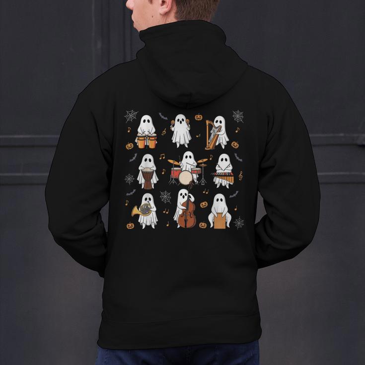 Ghost Music Teacher Halloween Musician Costume Men's Hoodie Back Print, gift for family, gift for coworker Ghost Music Teacher Halloween Musician Costume Men's Hoodie Back Print, gift for family, gift for coworker