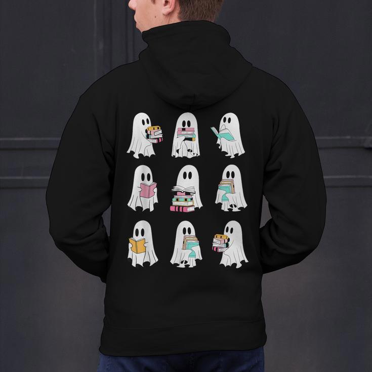 Ghost Reading Books Spooky Librarian Teacher Women Men's Hoodie Back Print, gift for family, gift for coworker Ghost Reading Books Spooky Librarian Teacher Women Men's Hoodie Back Print, gift for family, gift for coworker