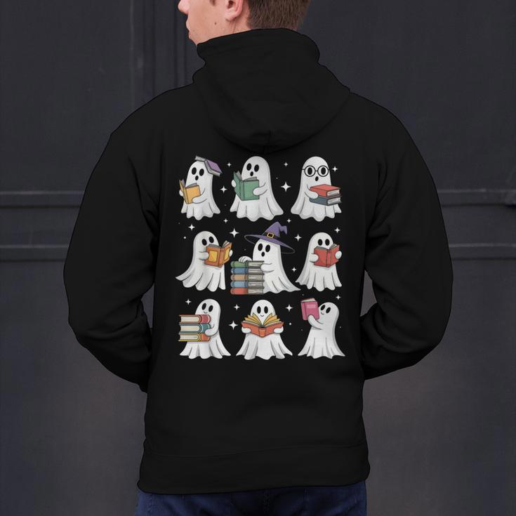 Ghost Reading Teacher Halloween Costume Librarian Book Lover Men's Hoodie Back Print, gift for family, gift for coworker Ghost Reading Teacher Halloween Costume Librarian Book Lover Men's Hoodie Back Print, gift for family, gift for coworker