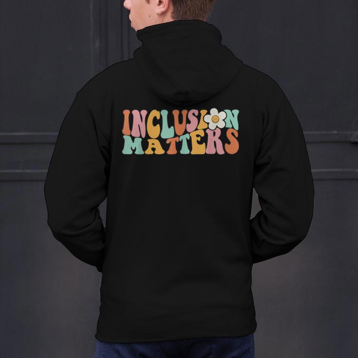 Gnoovy Vintage Inclusion Matters Special Education Teacher Men's Hoodie Back Print, gift for family, gift for coworker Gnoovy Vintage Inclusion Matters Special Education Teacher Men's Hoodie Back Print, gift for family, gift for coworker