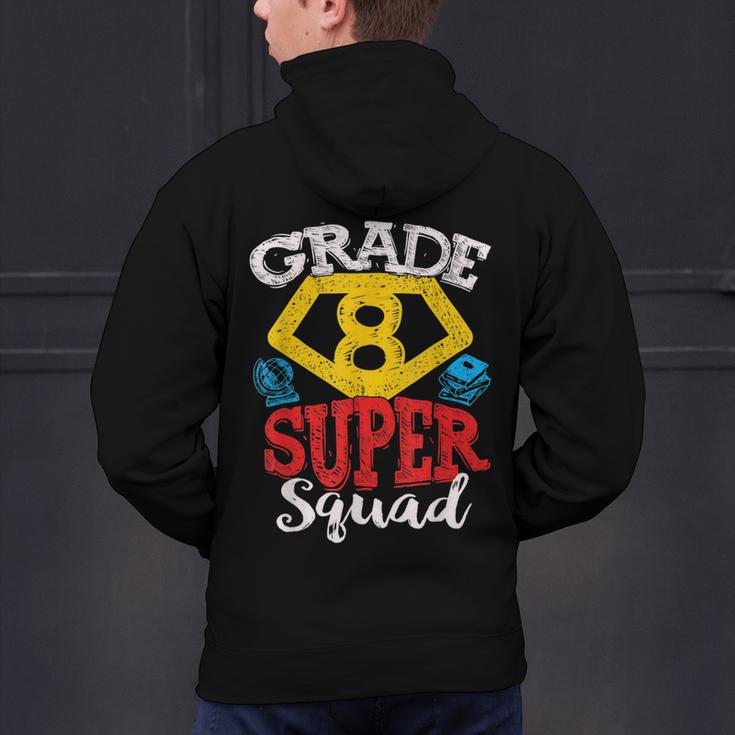 Grade 8 Super Squad Superhero Teacher Team Men's Hoodie Back Print, Super Teacher Hoodies, gift for family, gift for coworker