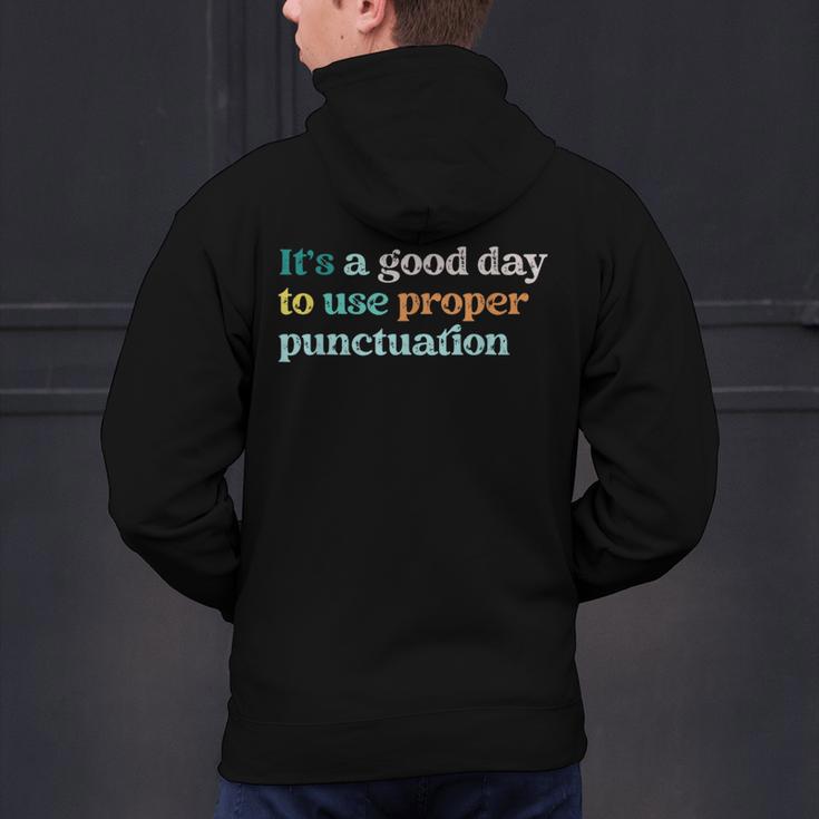 Grammar English Teacher It's a Good Day To Use Punctuation Men's Hoodie Back Print, English Teacher Hoodies, gift for family, gift for coworker
