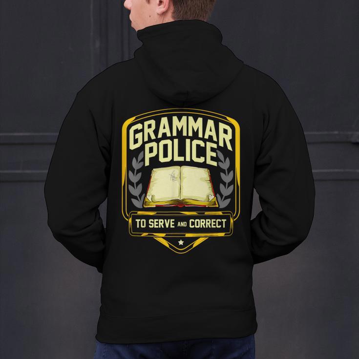 Grammar Police To Serve And Correct English Teacher Men's Hoodie Back Print, English Teacher Hoodies, gift for family, gift for coworker Grammar Police To Serve And Correct English Teacher Men's Hoodie Back Print, English Teacher Hoodies, gift for family, gift for coworker