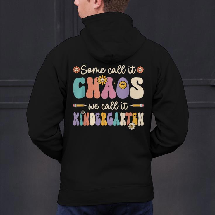 Groovy Some Call It Chaos We Call It Kindergarten Teacher Men's Hoodie Back Print, Groovy Teacher Hoodies, gift for family, gift for coworker Groovy Some Call It Chaos We Call It Kindergarten Teacher Men's Hoodie Back Print, Groovy Teacher Hoodies, gift for family, gift for coworker