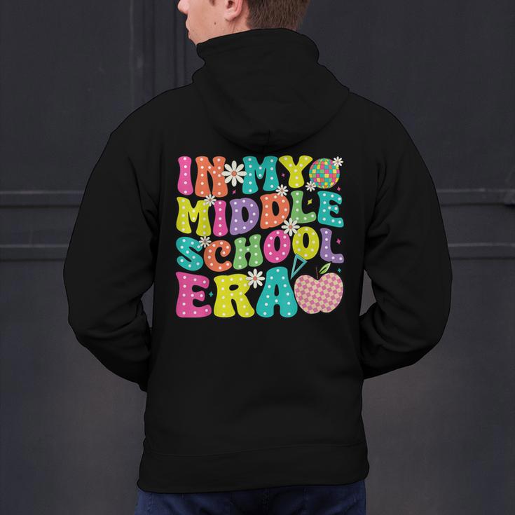 Groovy In My Middle School Era Back To School Teacher Men's Hoodie Back Print, Groovy Teacher Hoodies, gift for family, gift for coworker