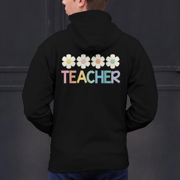Groovy Teacher Cute Daisy Flower Retro Back To School Men's Hoodie Back Print, Groovy Teacher Hoodies, gift for family, gift for coworker Groovy Teacher Cute Daisy Flower Retro Back To School Men's Hoodie Back Print, Groovy Teacher Hoodies, gift for family, gift for coworker