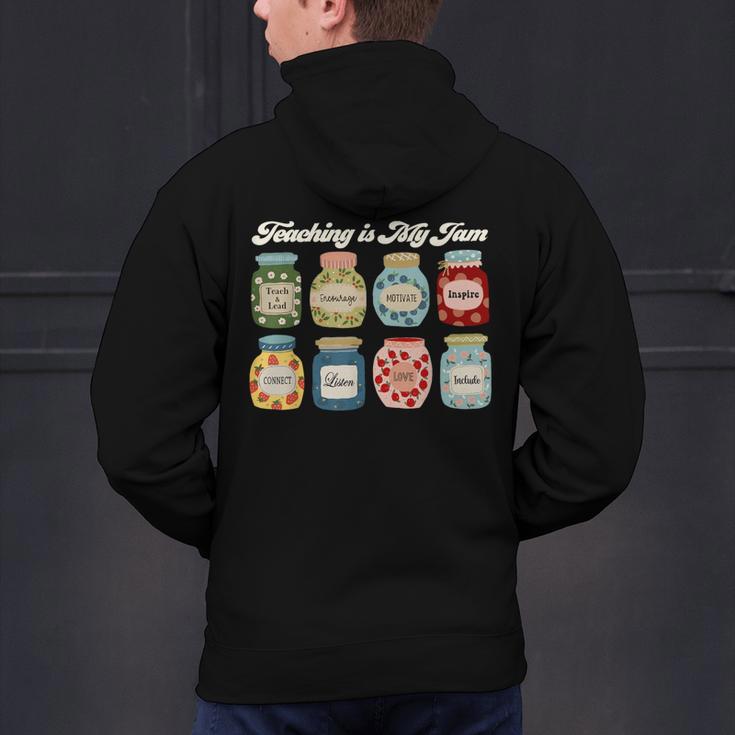 Groovy Teaching Is My Jam Teacher Appreciation Men's Hoodie Back Print, Groovy Teacher Hoodies, gift for family, gift for coworker